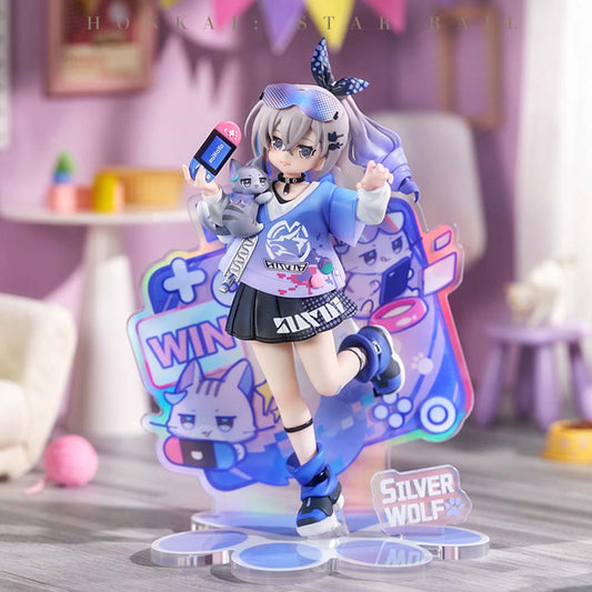 Little Cat Series Silver Wolf Figure