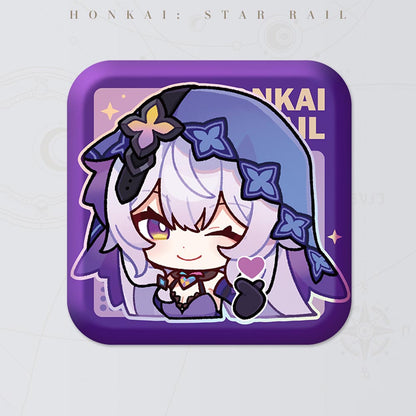 Honkai Star Rail Square Cartoon Badges