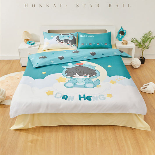 Boys Dormitory Q Version Home Series Dan Heng Bedding Set