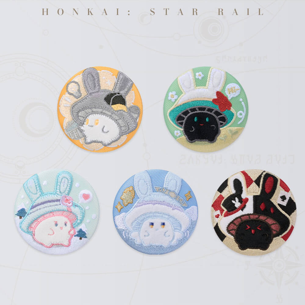 Bunny Mushroom and Mushroom Ghost Series Embroidery Badge